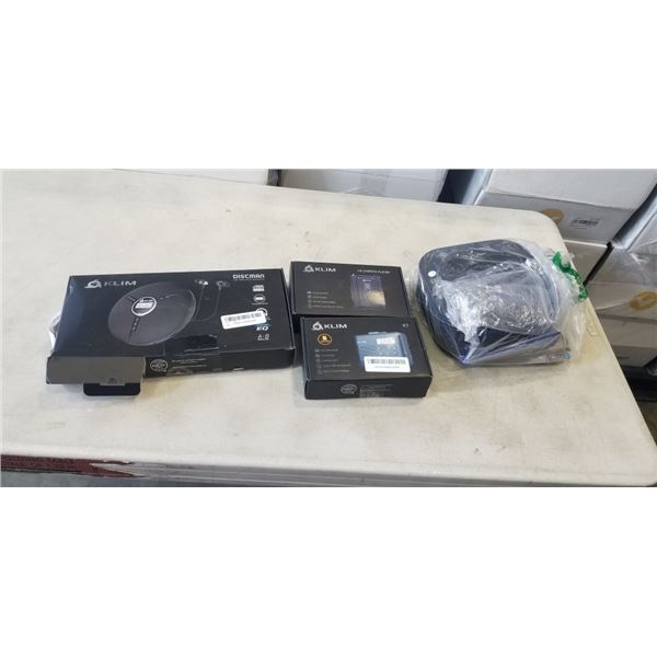 KLIM BOOM BOX E1 AND KLIM DISCMAN AND 2 KLIM CASETTE PLAYERS MODELS K7 AND K8