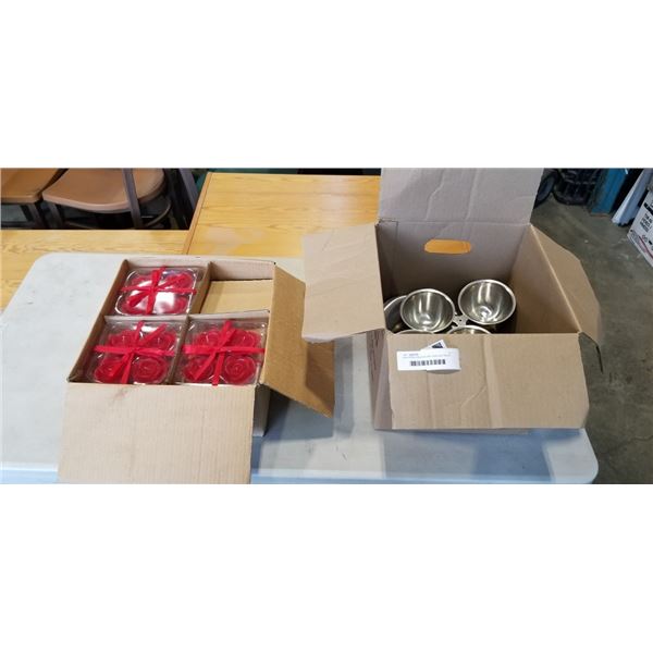 NEW ROSE CANDLES AND SERVING TRAYS