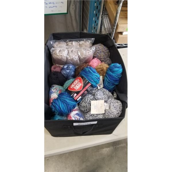 CLOTH SHOPPING BASKET FULL OF YARN