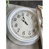 Image 4 : BOX OF HOUSEHOLD ITEMS INCLUDING WORKING VINTAGE BLENDER, WALL SHELF, WALL CLOCK, ETC