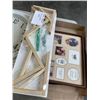 Image 5 : BOX OF HOUSEHOLD ITEMS INCLUDING WORKING VINTAGE BLENDER, WALL SHELF, WALL CLOCK, ETC