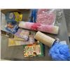 Image 3 : 2 BOXES OF NEW BATH RELATED ITEMS AND TEA LIGHT CANDLE HOLDERS