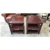 Image 1 : PAIR OF DARK FINISH WOOD NIGHT STANDS