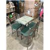 Image 1 : PUB TABLE WITH 4 GREEN CHAIRS