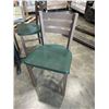 Image 4 : PUB TABLE WITH 4 GREEN CHAIRS