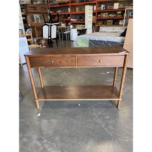 2 DRAWER HALL TABLE W/ BOTTOM SHELF