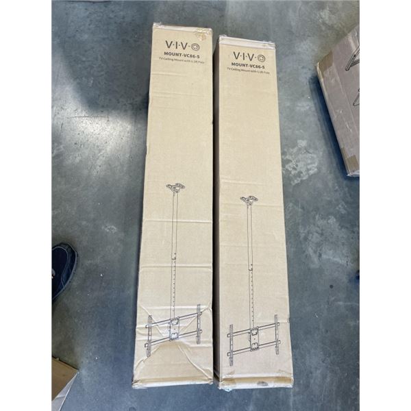 2 VIVO TV CEILING MOUNTS WITH 5.5 FOOT POLE