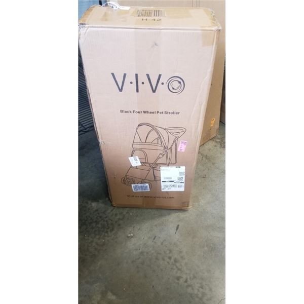 VIVO BLACK FOUR WHEEL PET STROLLER