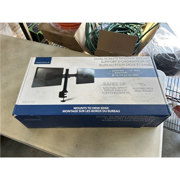 INSIGNIA DUAL SCREEN DESKTOP MOUNT, RETAIL $99