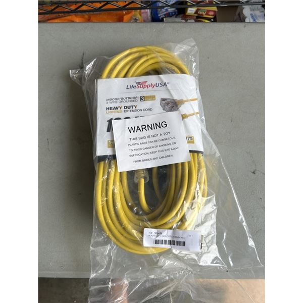 HEAVY DUTY 100 FOOT EXTENSION 3 OUTLET EXTENSION CORD. 12AWG/3C