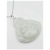 Image 3 : STERLING SILVER NATURAL JADEITE LAUGHING BUDDHA PENDANT, W/A $650.00.