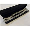 Image 1 : NEW PLATINUM PLATED 14.0MM SIMULATED DIAMOND (CZ) ICED OUT CUBAN LINK NECKLACE, 19.5" LONG
