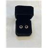 Image 1 : NEW 14K GOLD PLATED 0.6CT EACH LAB-CREATED BLUE SAPPHIRE HALO STUD EARRINGS