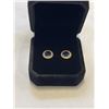 Image 2 : NEW 14K GOLD PLATED 0.6CT EACH LAB-CREATED BLUE SAPPHIRE HALO STUD EARRINGS