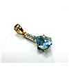 Image 1 : GOLD PLATED STERLING SILVER NATURAL BLUE TOPAZ AND CZ PENDANT, W/A $550.00. BLUE TOPAZ IS THE BIRTHS