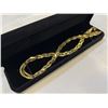 Image 1 : NEW 14K GOLD PLATED 9.0MM TRIPLE TWIST SERPENTINE NECKLACE 18-19.5" LONG