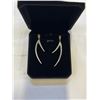 Image 1 : NEW PLATINUM PLATED 55.0MM MARQUISE CUT CHAMPAGNE SIMULATED DIAMOND (CZ) DANGLE EARRINGS