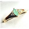 Image 2 : GOLD PLATED STERLING SILVER NATURAL EMERALD RING, SIZE 9, W/A $550.00. EMERALD IS THE BIRTHSTONE FOR