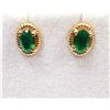 Image 1 : GOLD PLATED STERLING SILVER NATURAL GREEN ONYX EARRINGS, W/A $550.00.