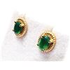 Image 3 : GOLD PLATED STERLING SILVER NATURAL GREEN ONYX EARRINGS, W/A $550.00.