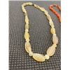 Image 2 : IVORY BEADS NECKLACE AND 3 SEMI PREVIOUS STONE BEADS NECKLACES