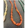 Image 3 : IVORY BEADS NECKLACE AND 3 SEMI PREVIOUS STONE BEADS NECKLACES
