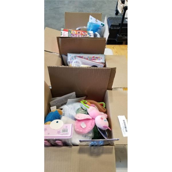 3 BOXES OF NEW BABY ITEMS