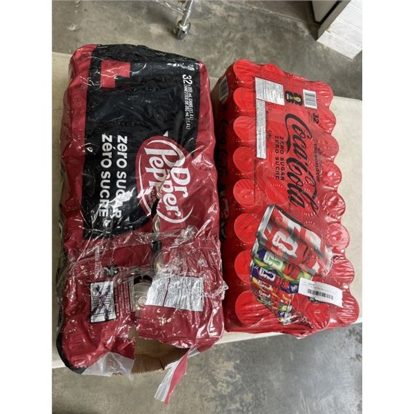 CASE OF DR PEPPER AND CASE OF COCA COLA ZERO SUGAR (32 CAN PER CASE, SOME CANS MAY BE MISSING)
