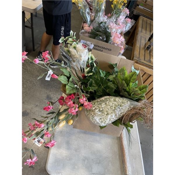 2 BOXES OF NEW FAKE FLORALS