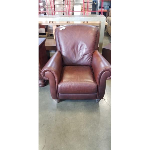 BROWN LEATHER ARMCHAIR