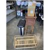 Image 1 : SHOE SHELF, GARBAGE CAN, SICKER PLANTER, AND LIGHT