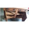 Image 3 : ANTIQUE OAK SIDEBOARD WITH GALLERY & STAIN GLASS DOORS