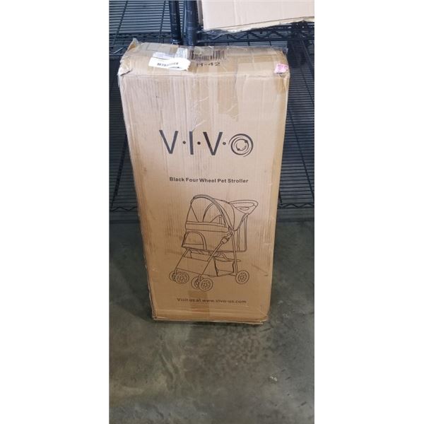 VIVO BLACK FOUR WHEEL PET STROLLER