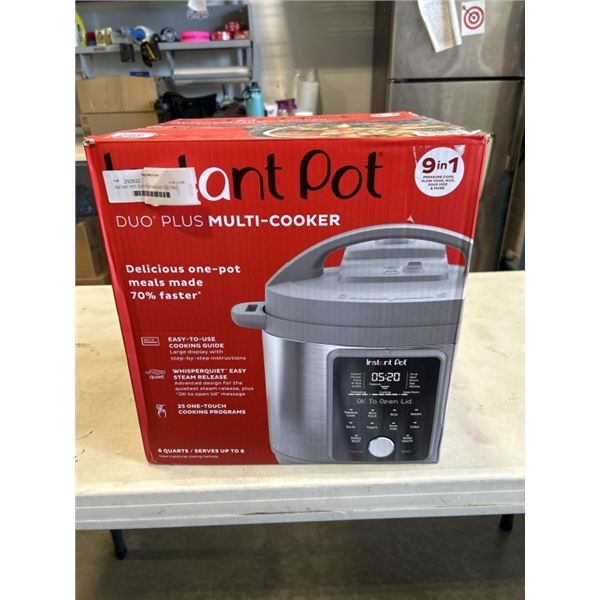 INSTANT POT DUO PLUS 9-IN-1 6QT ELECTRIC PRESSURE COOKER - TESTED WORKING, RETAIL $199