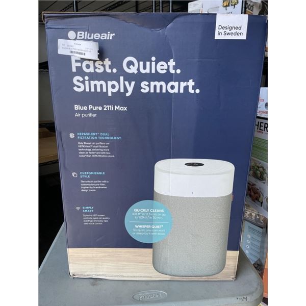 BLUEAIR BLUE PURE 211i MAX HEPA SILENT AIR PURIFIER, 3235 SQ FT - TESTED WORKING, RETAIL $489