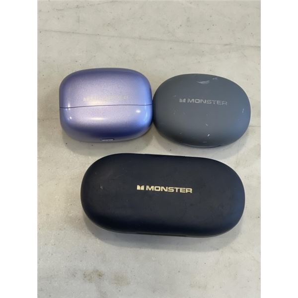 3 PAIRS OF MONSTER BLUETOOTH EARBUD SETS
