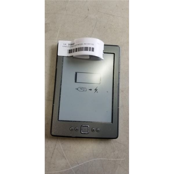 KINDLE E READER MODEL NO D01100