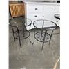 Image 1 : PAIR OF METAL OUTDOOR GLASS TOP TABLES