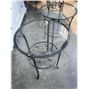Image 3 : PAIR OF METAL OUTDOOR GLASS TOP TABLES