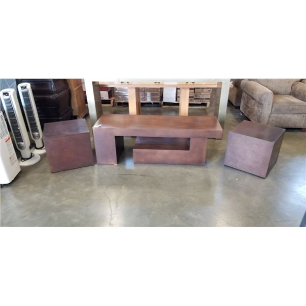 MCM COPPER LOOK COFFEE TABLE