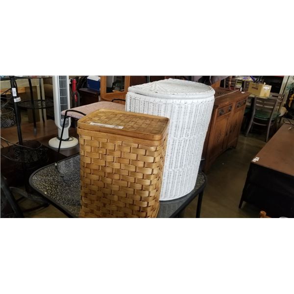 2 OUTDOOR WICKER PLANTER POTS