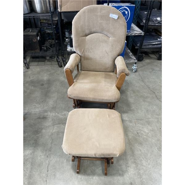 CARB SWIVEL ROCKING CHAIR WITH OTTOMAN