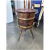 Image 1 : VINTAGE BARREL STAND W/ STORAGE