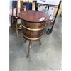 Image 2 : VINTAGE BARREL STAND W/ STORAGE