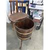 Image 3 : VINTAGE BARREL STAND W/ STORAGE