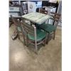 Image 1 : PUB TABLE WITH 4 GREEN CHAIRS