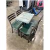 Image 2 : PUB TABLE WITH 4 GREEN CHAIRS