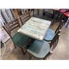 Image 3 : PUB TABLE WITH 4 GREEN CHAIRS