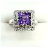 Image 1 : STERLING SILER NATURAL AMETHYST RING, SIZE 6.5, RETAIL $400.00. AMETHYST IS THE BIRTHSTONE FOR FEBRU