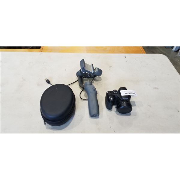 FUJIFILM DIGITAL CAMERA, HEADPHONES, AND GIMBLE